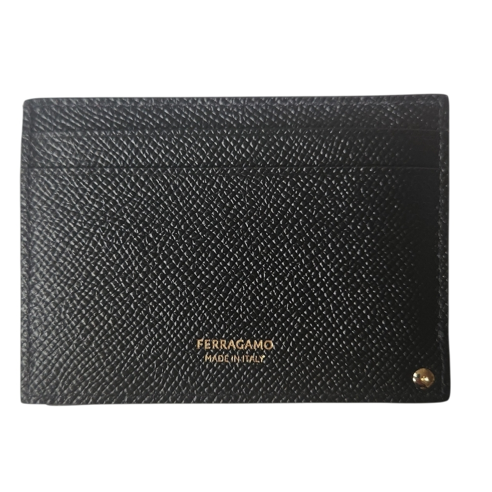FERREGAMO Double Gancini Revival Leather Wallet Card Case - Picture 4 of 6